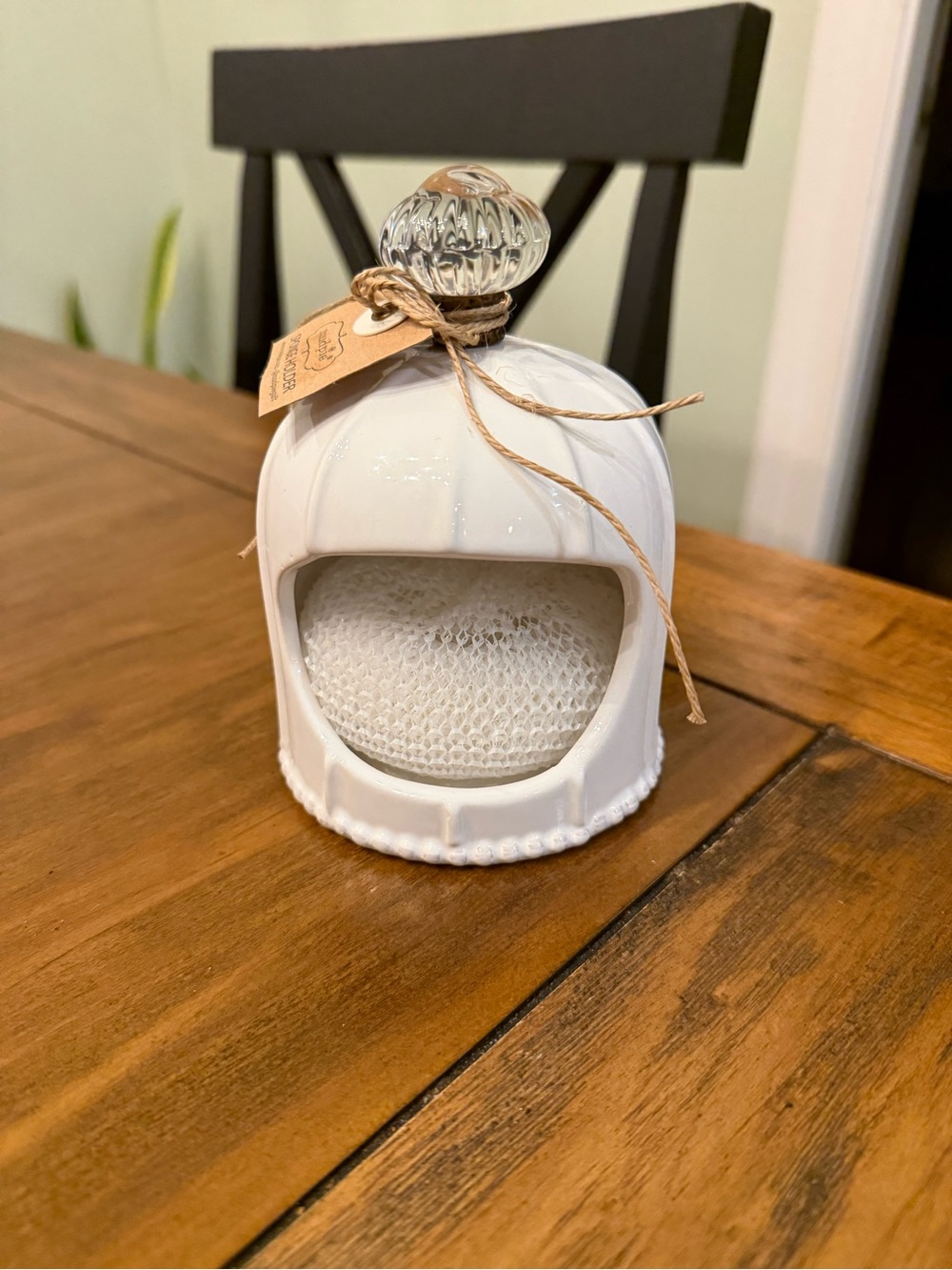 Mud Pie Sponge Holder Glass Door Knob Cottagecore Whimsical Farmhouse New w Tag